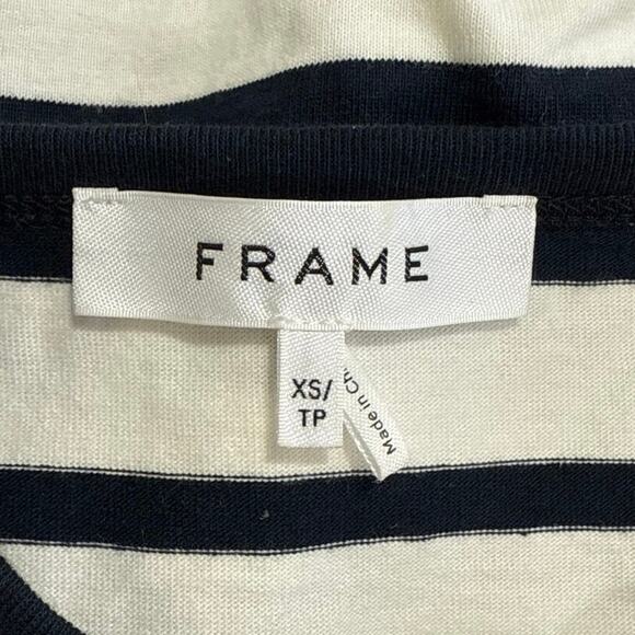 Frame White Black Striped Knit Sleeveless Racerback Pullover Crop Tank Top XS - Picture 3 of 4